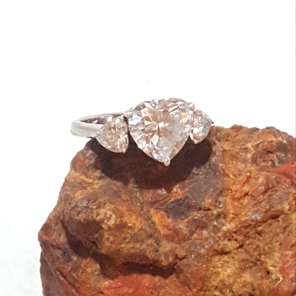 heart shaped CZ Sterling ring.